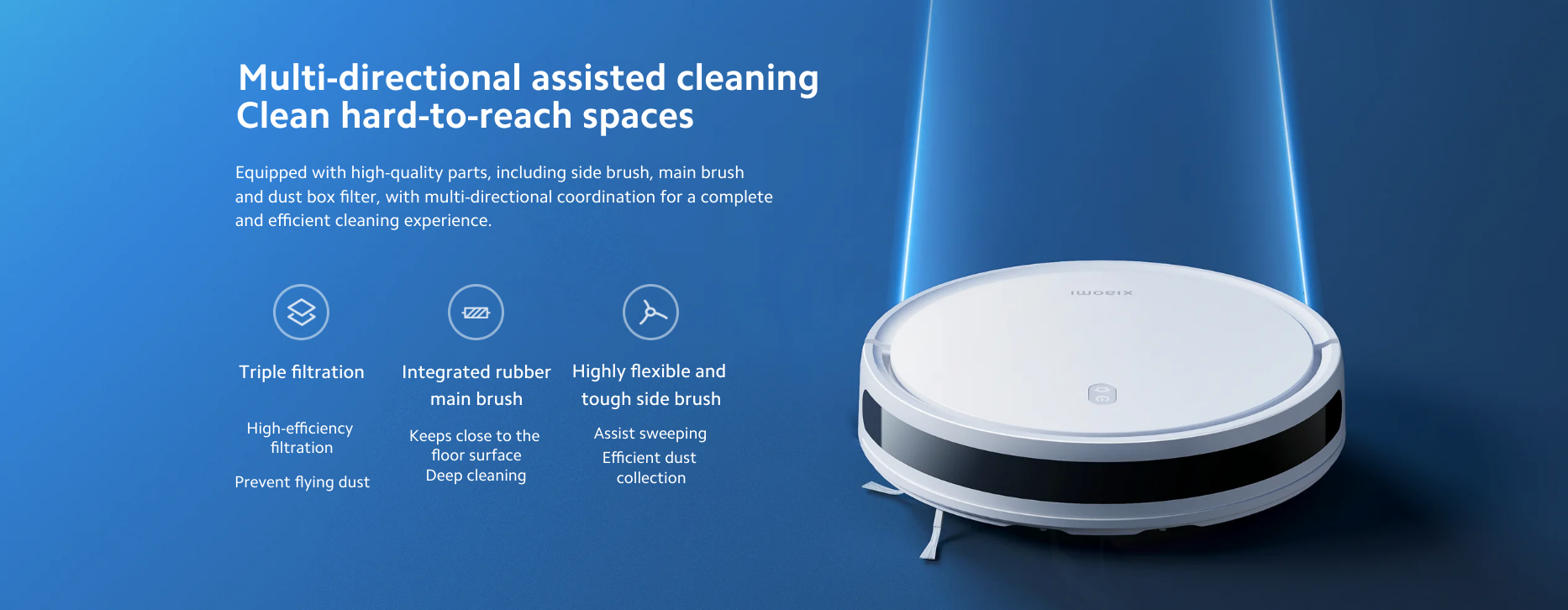 شاومي مكنسة روبوت واي فاي للتحكم ابيض E10Euدريم 2000